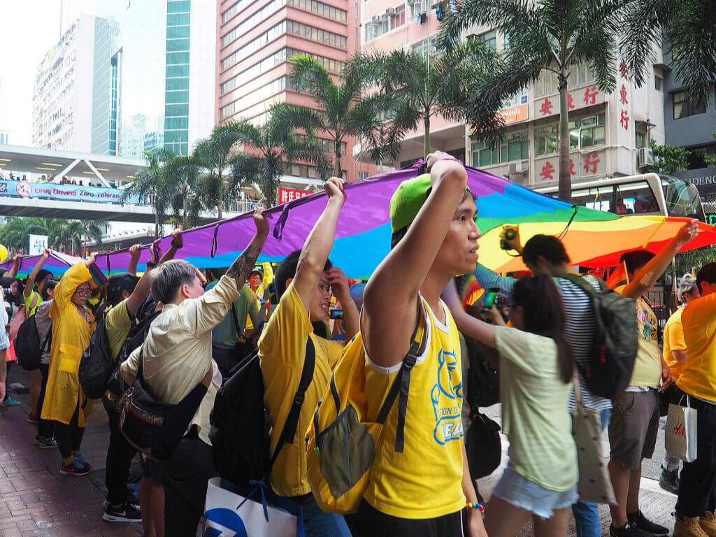 Occasional showers did not put off protesters' passion to fight for equality. (Photo: )